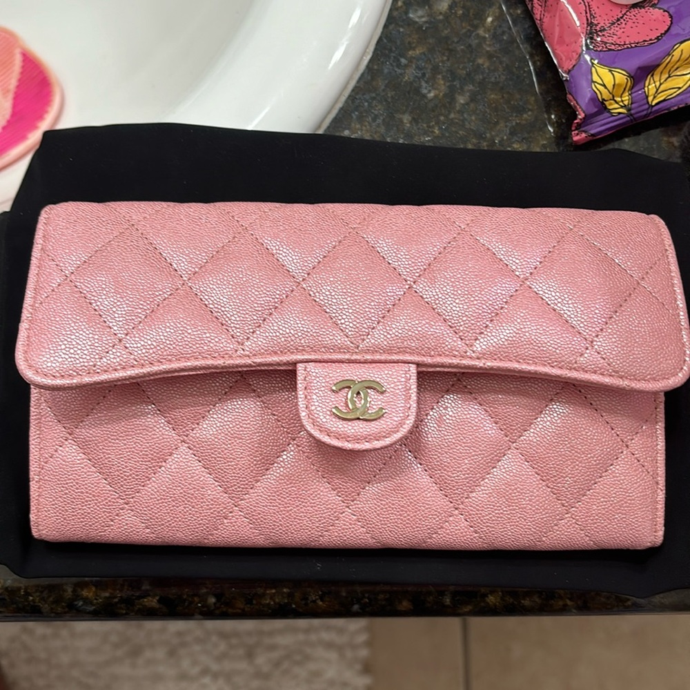 Pink Chanel wallet…..looking for a new home! 100% authentic!